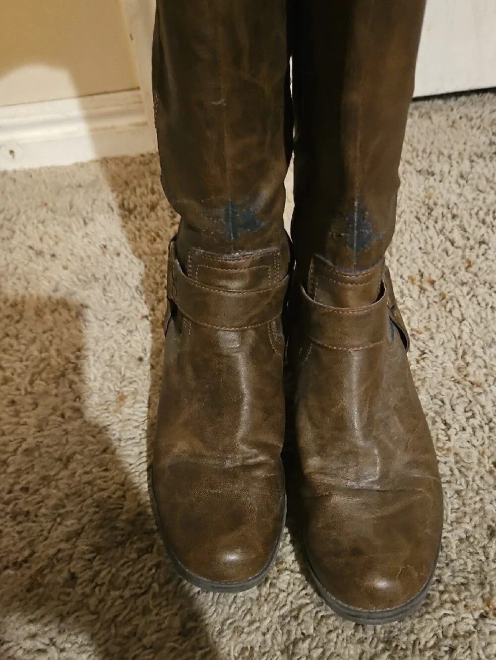 Over-the-Knee Riding Boots in Dark Brown